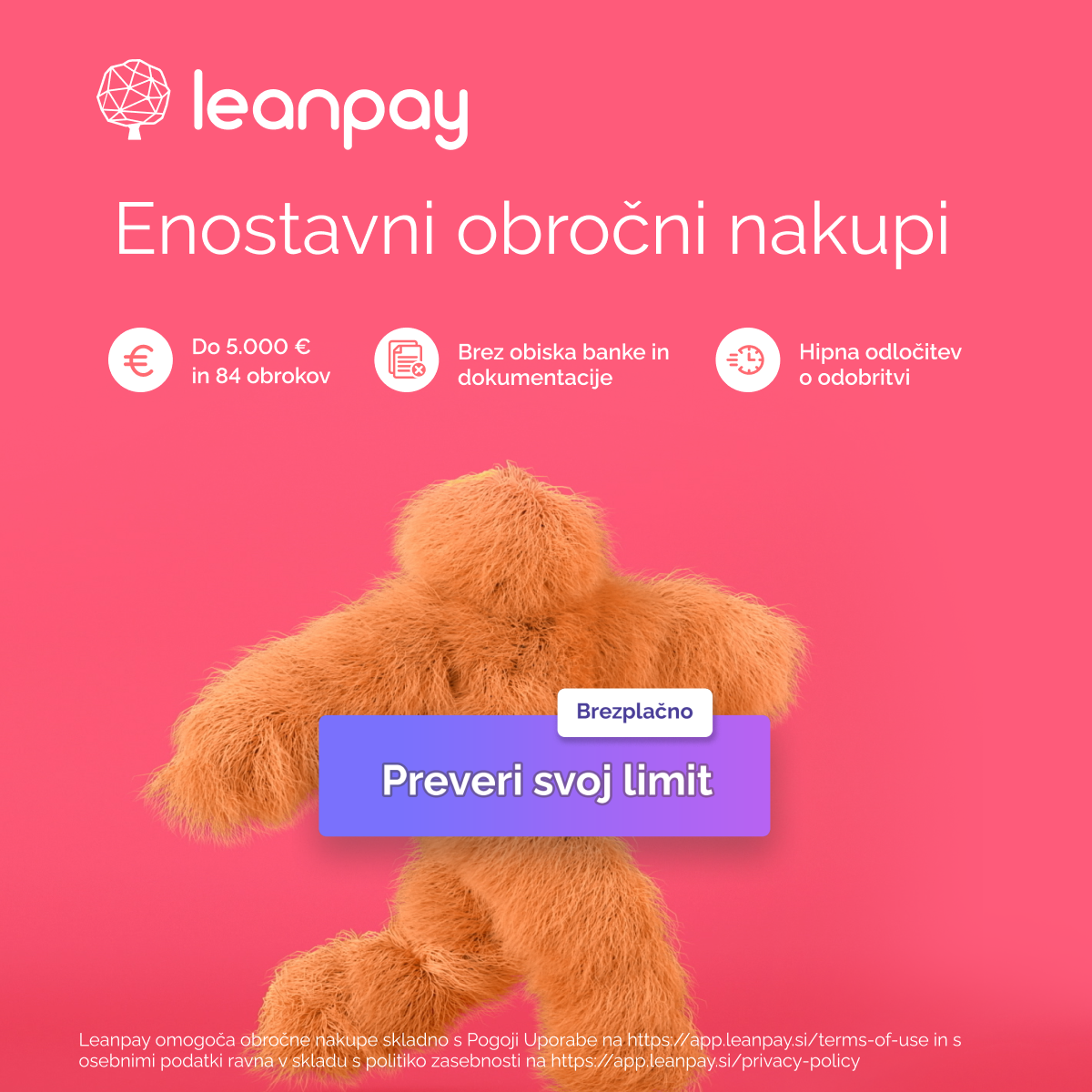 Prvi nakup z Leanpay = 20 € na vaš račun! ✨
